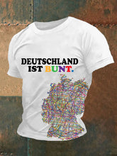 Männer Deutschland Ist Bunt bedrucktes Kurzarm-T-Shirt zartstils